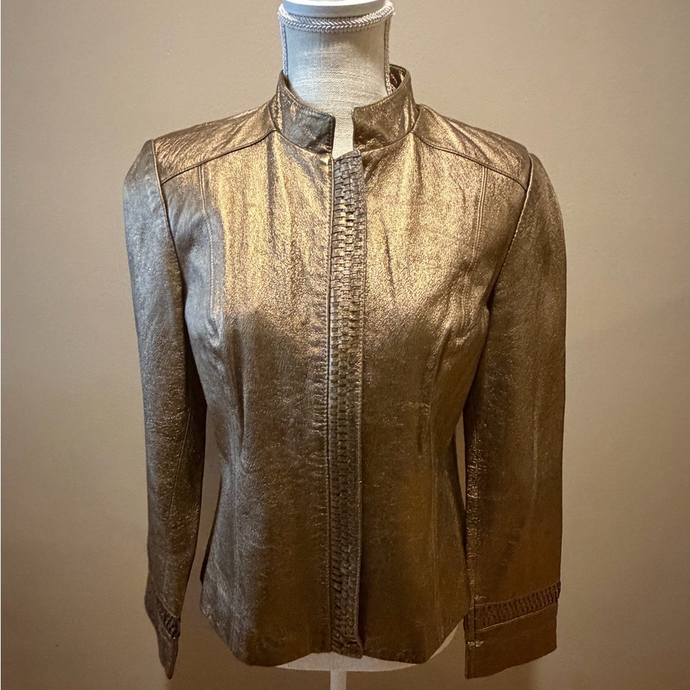 Re’Vue Metallic Gold Women's Jacket, Medium